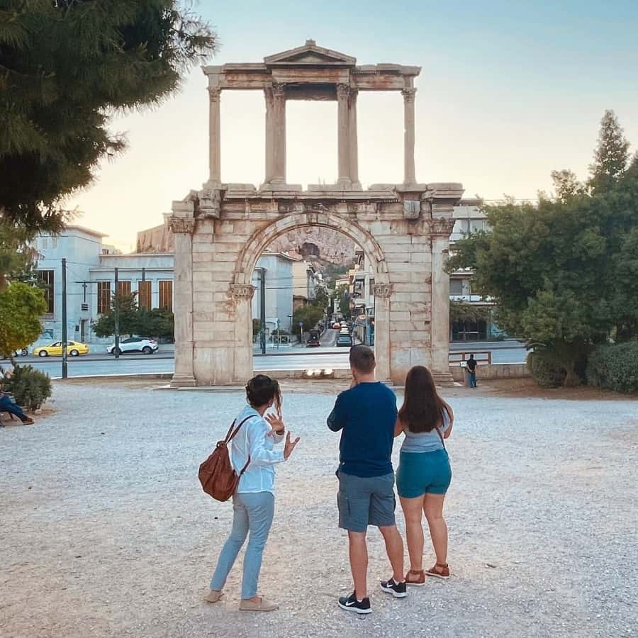 Athens tour guide, Penelope Triantafyllidou, leads visitors on a walking tour to see the sites of Ancient Athens