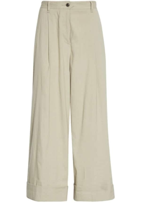 Lightweight wide-leg trousers in beige