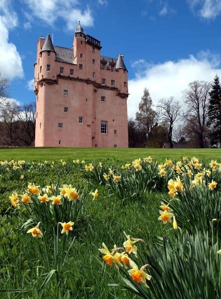 The garden at Craigievar Castle Scotland