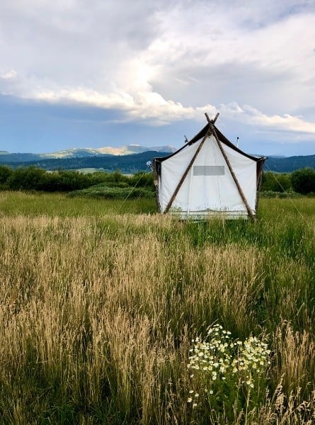 A deluxe tent at Under Canvas Yellowstone