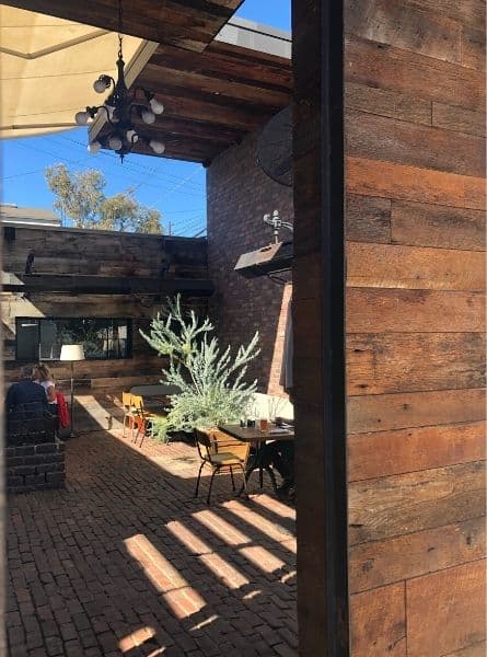 Gjelina garden patio in Venice California