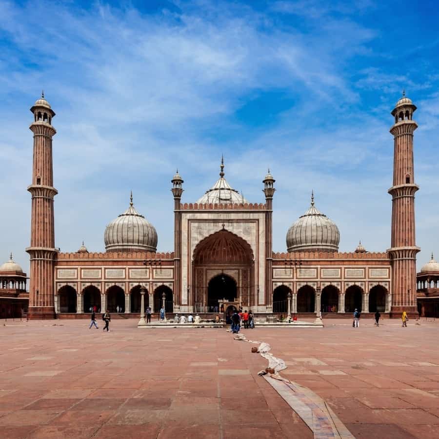 The entrance to Jama Masjid, the largest mosque in India
