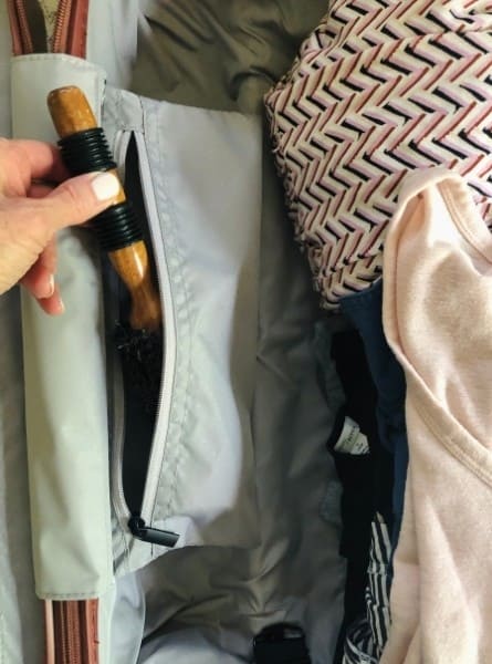 Interior pockets of the Monos Carry-On