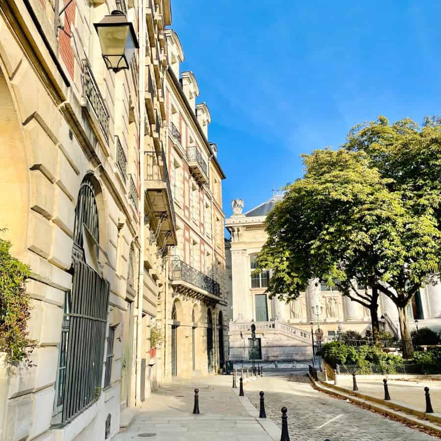 The lovely architecture of Place Dauphine, one of the oldest areas of Paris, located on the Ile de la Cite area.