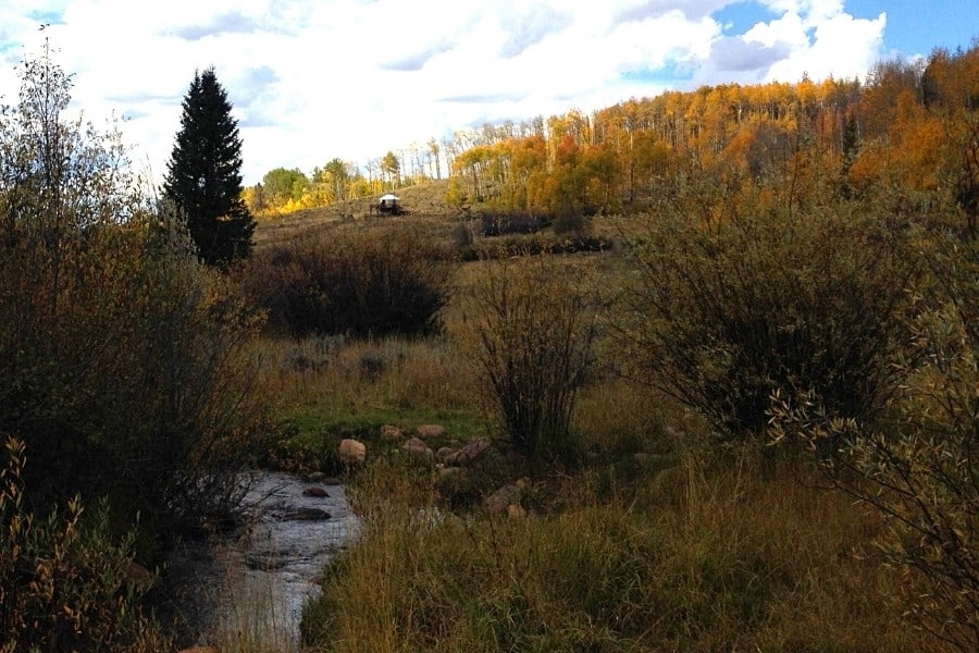 A yurt in a remote setting in northwest Colorado
