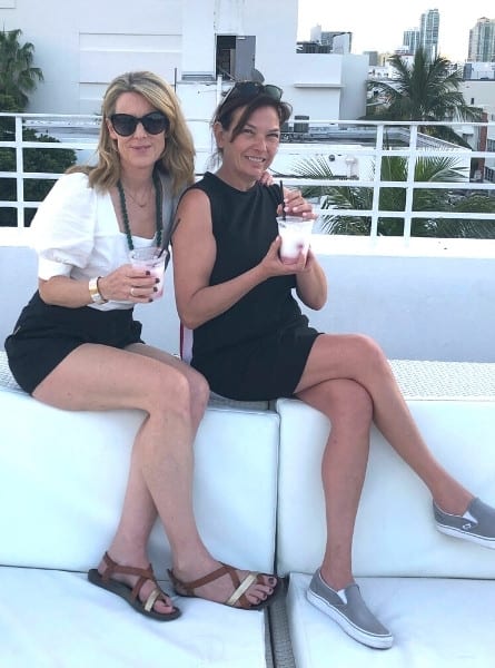 Susan Heinrich and friend on the roof of the Dream Hotel Miami