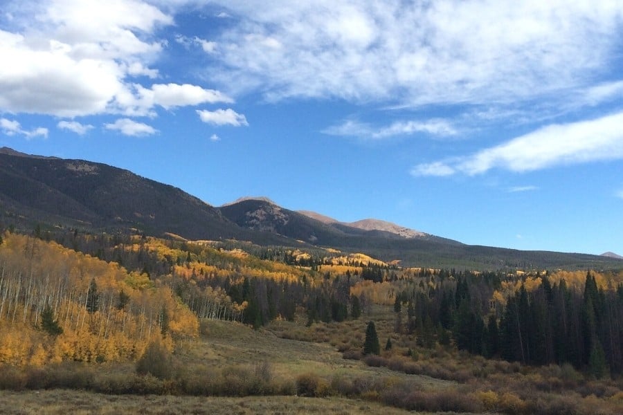 View from a Colorado yurt in autumn