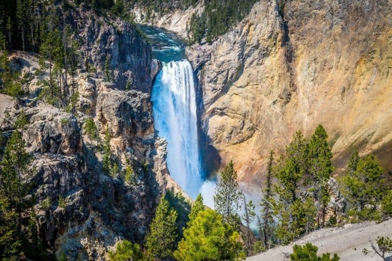 A waterfall in Yellowstone