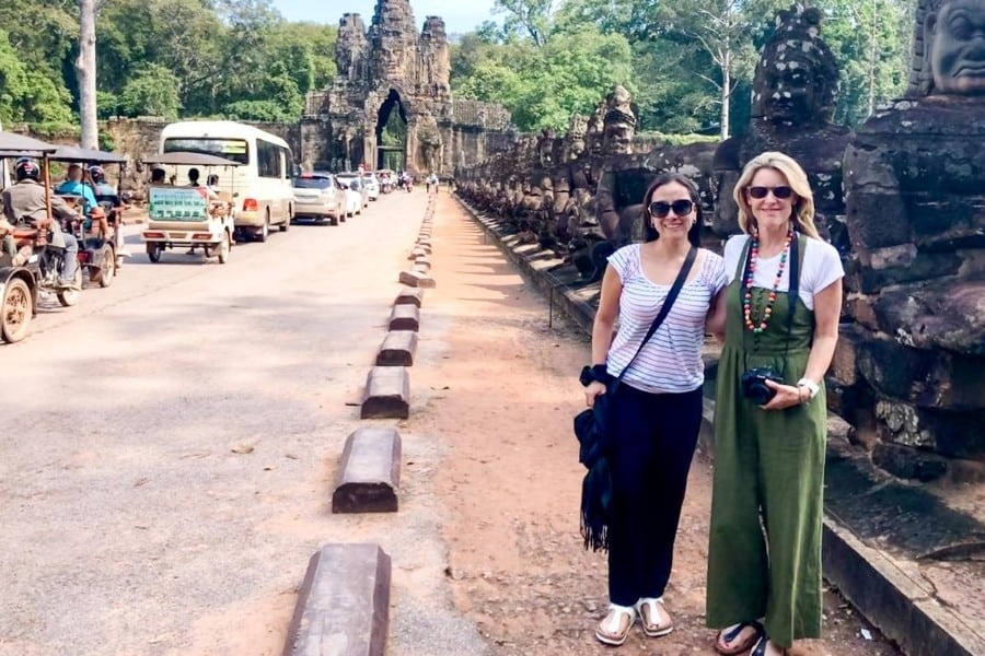 Midlife women travel together in Siem Reap Cambodia